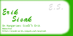 erik sisak business card